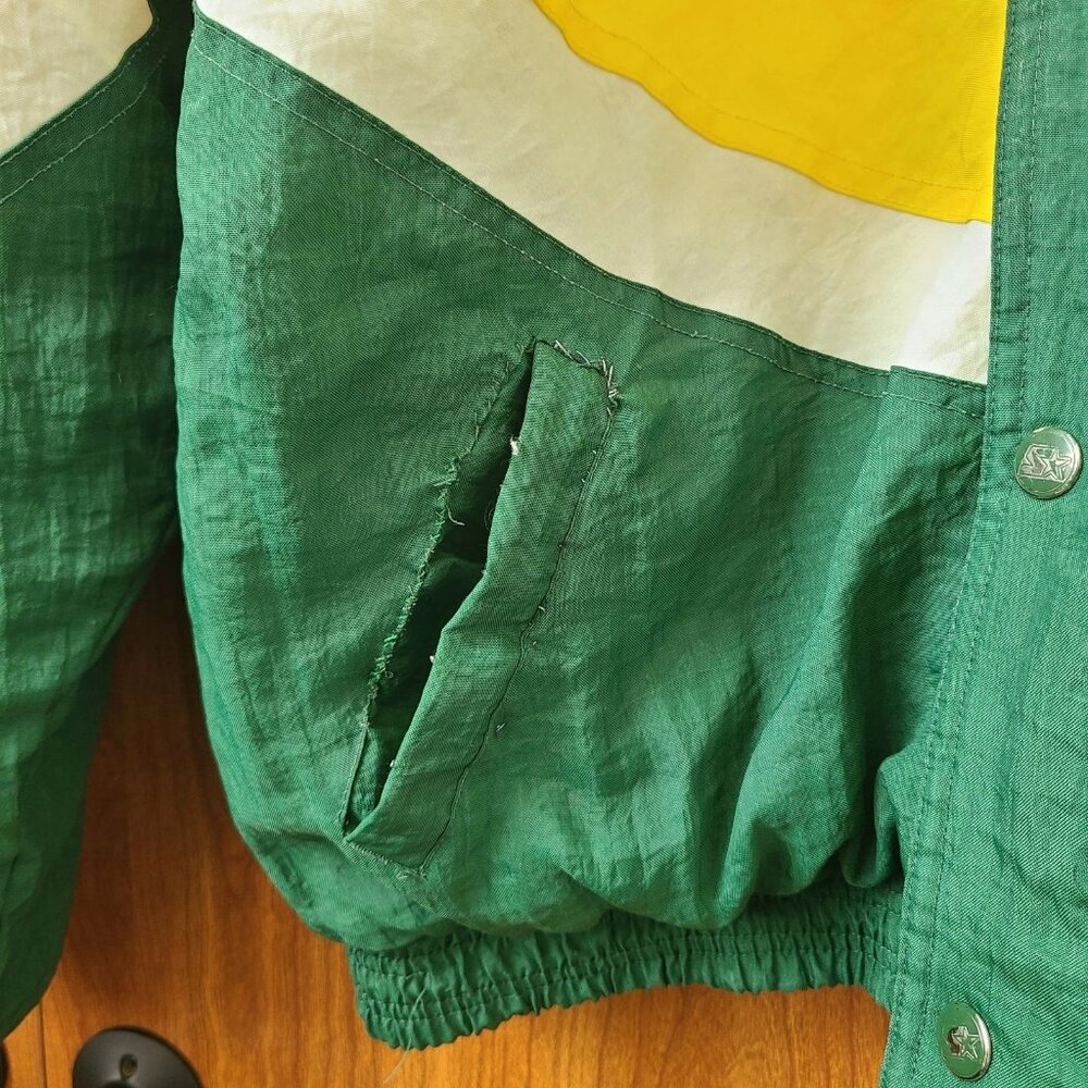 Green Bay Packers Mens M Jacket Zip Starter Pro Line NFL Football Vtg 90s Nylon - Picture 7 of 16
